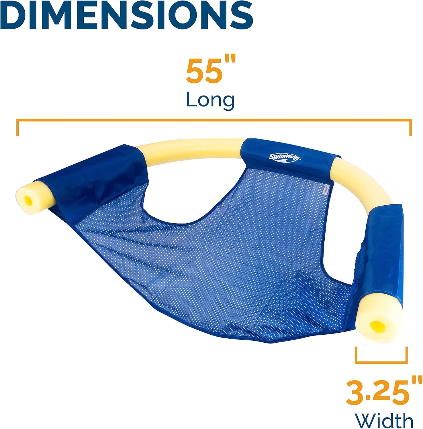 SwimWays Mesh Floating Pool Chair Noodle Slings (4 Pack), Swimming Pool Accessories & Water Toys, Pool Noodle Not Included