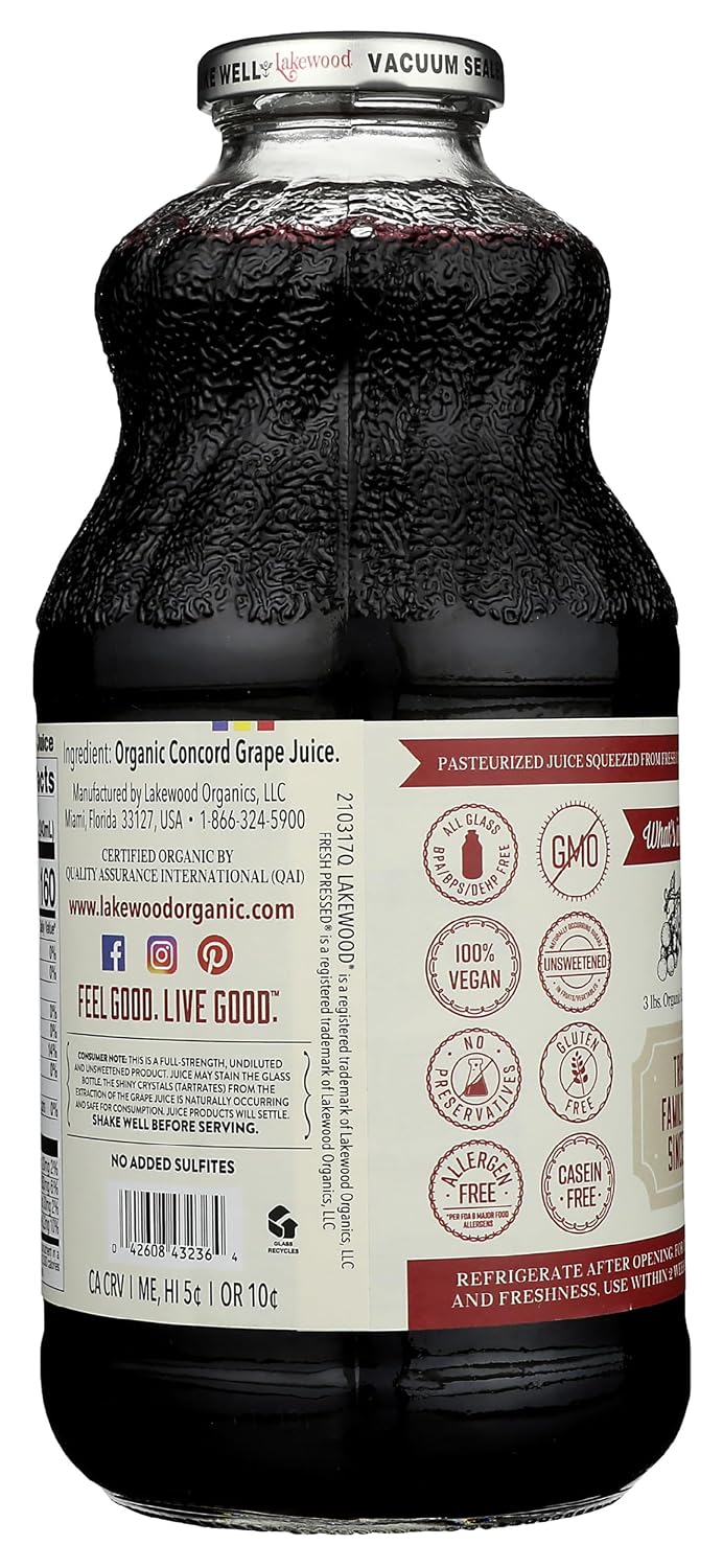 Lakewood Organic Pure Concord Grape Juice, 32 oz