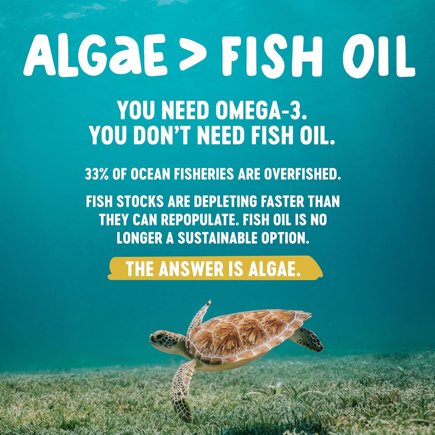 Freshfield Vegan Omega 3, Algae (Algal) Oil, Fish Oil Free Company, Third Party Tested, Carrageenan Free, DHA Supplement w/DPA, Plant Based Omega. Supports Heart, Brain, Joint Health. Lemon Scent