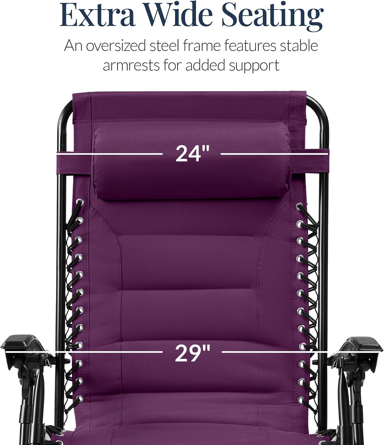 Best Choice Products Oversized Padded Zero Gravity Chair, Folding Outdoor Patio Recliner, XL Anti Gravity Lounger for Backyard w/Headrest, Cup Holder