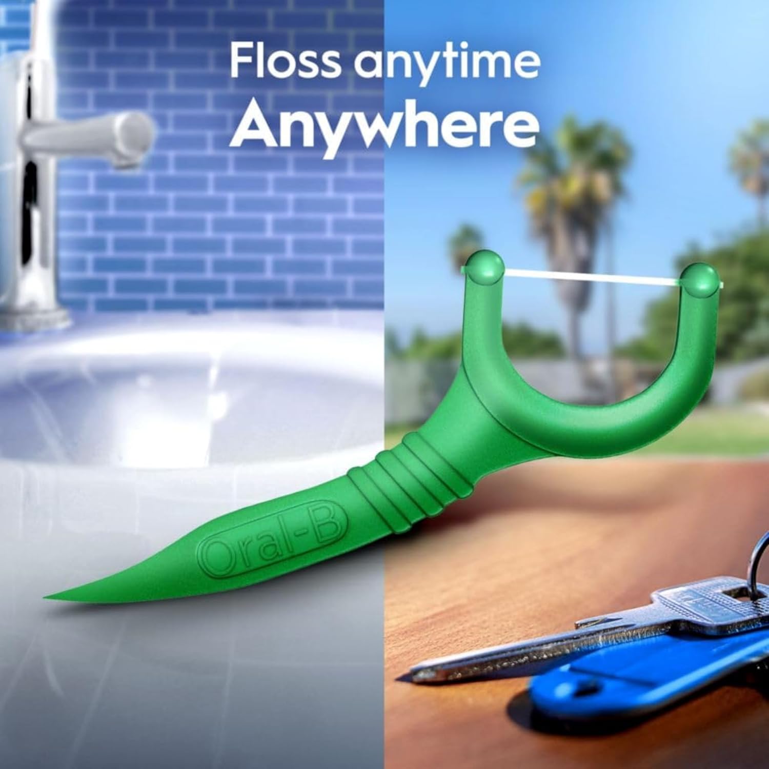 Oral-B Complete Glide Dental Floss Picks Plus Scope Outlast, Long Lasting Mint, 75 Dental Floss Picks, (12-Pack)