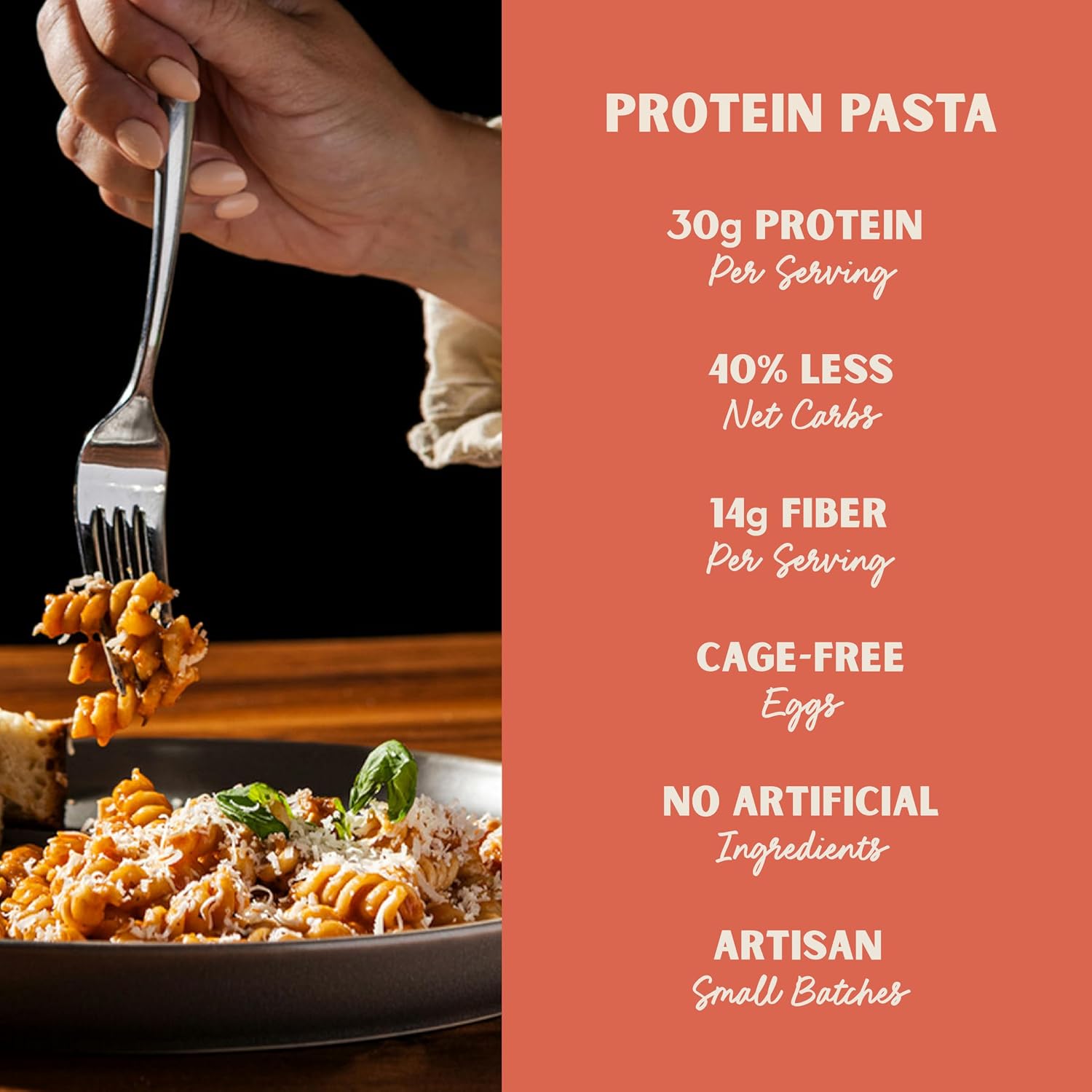 Al Dente Protein Egg Fettuccine 2-pack: 30g Protein from Eggs, Lower Carb | High Protein Fettuccine, No Beans/Legumes, Formerly Carba-Nada. Premium Pasta w/ Cage-Free Eggs, European Semolina Wheat