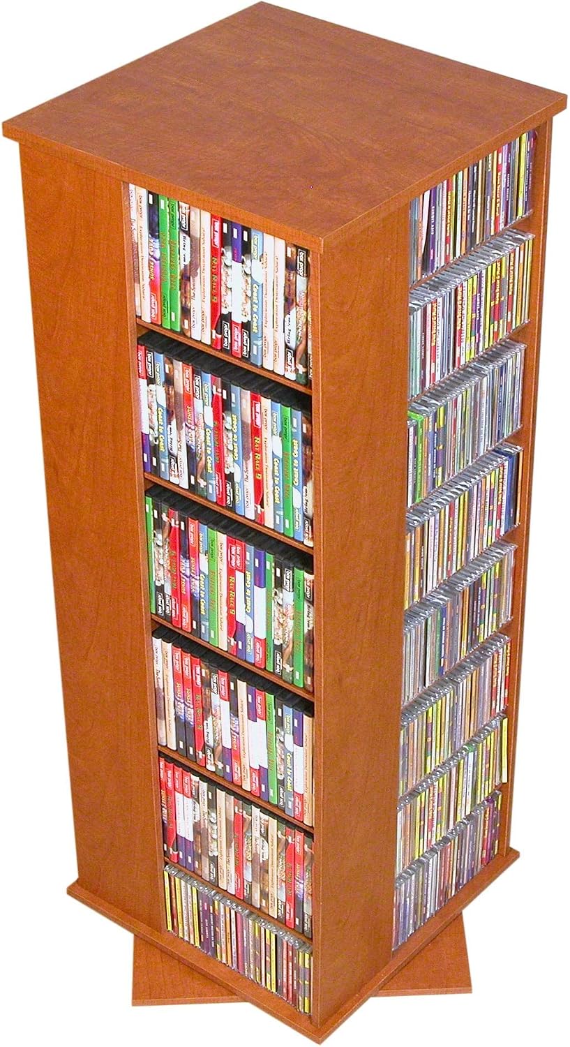 Venture Horizon Revolving Media Tower 900 Black with Oak Trim