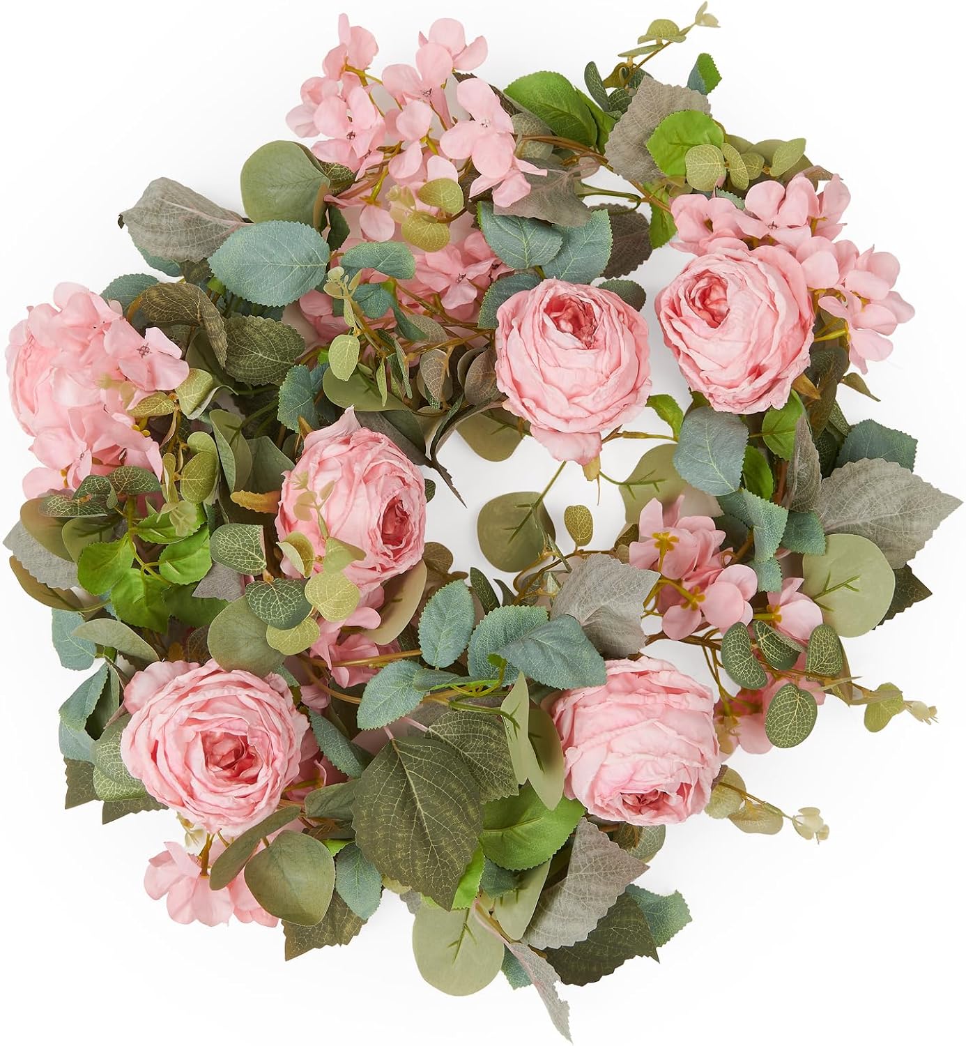 8Pcs x 8.2FT Artificial Flower Garland Floral Rose Vine Decor, Pink Flower