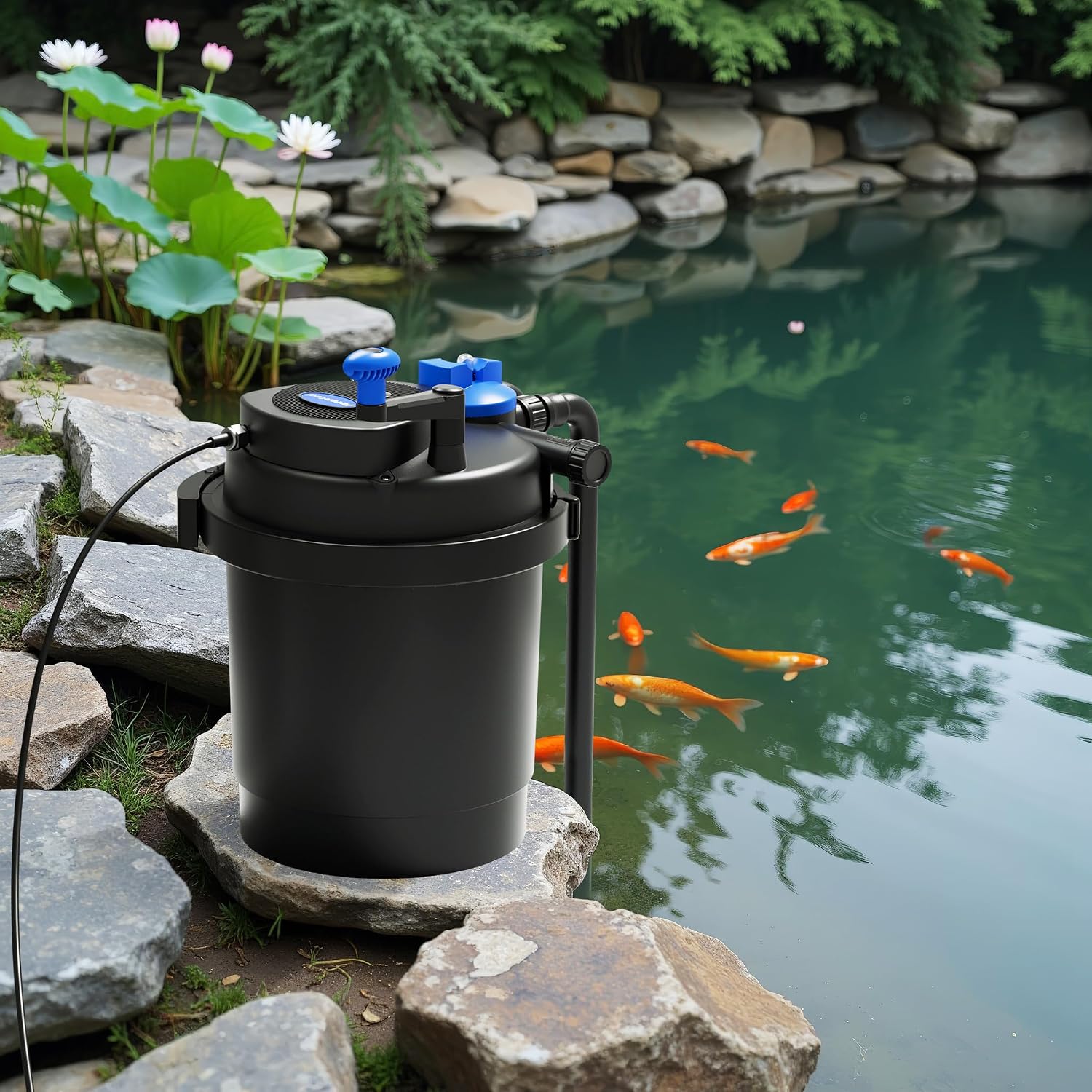 SUN CPF-2500 Grech Pond Bio Pressure Filter, UVC Upto 1600 gal, 13W