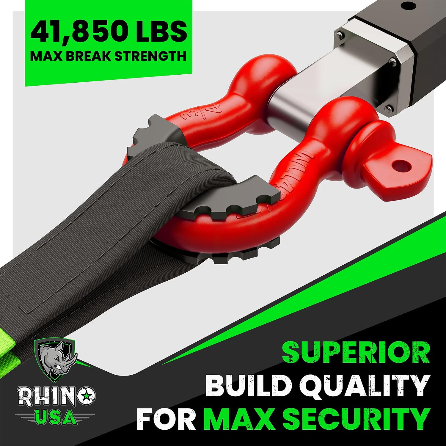 Rhino USA D Ring Shackles (2-Pack) - 41,850lb Break Strength