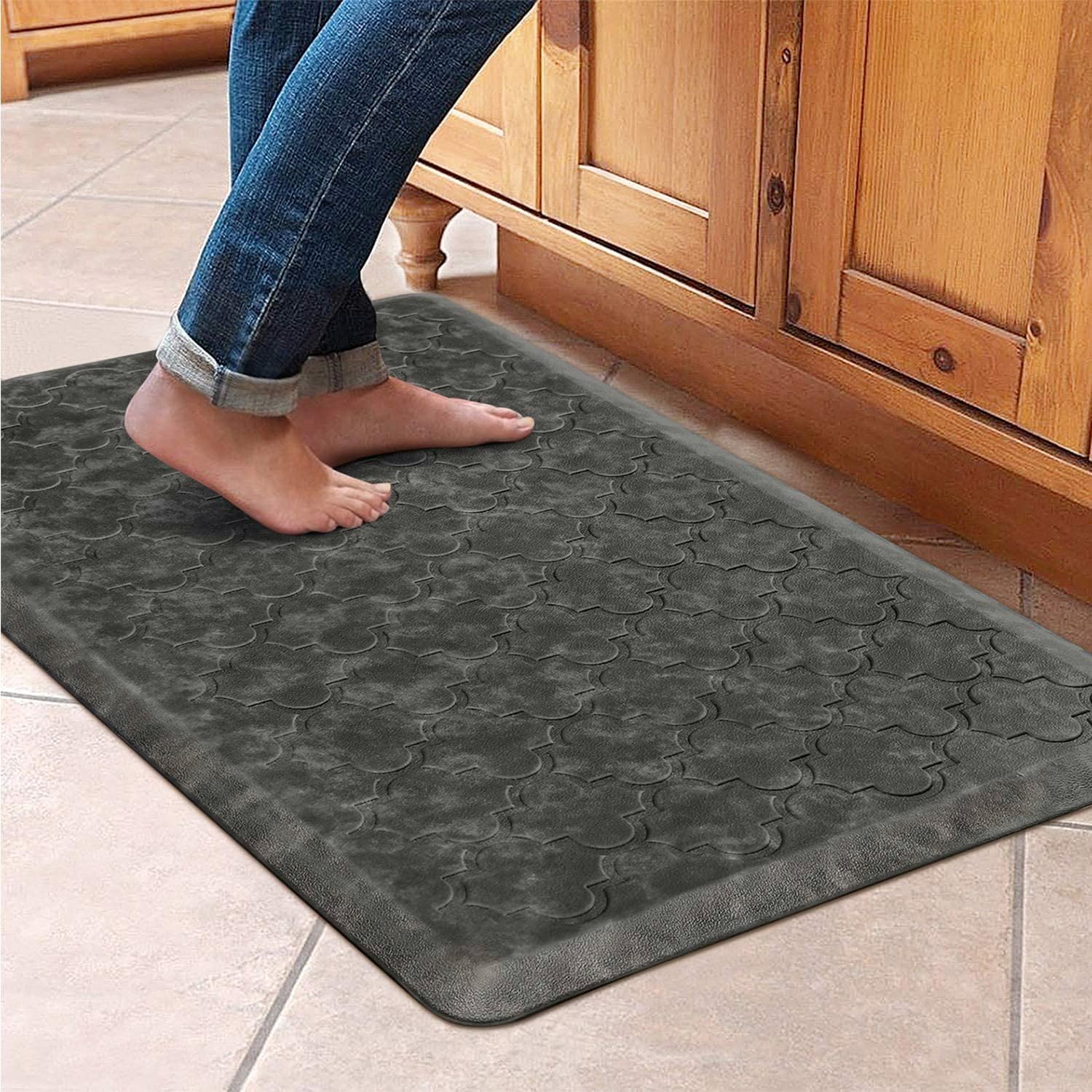 WISELIFE Kitchen Mat Cushioned Anti Fatigue Floor Mat, 17.3"x60", Thick Non Slip Waterproof Kitchen Rugs and Mats, Standing Mat for Floor, Home