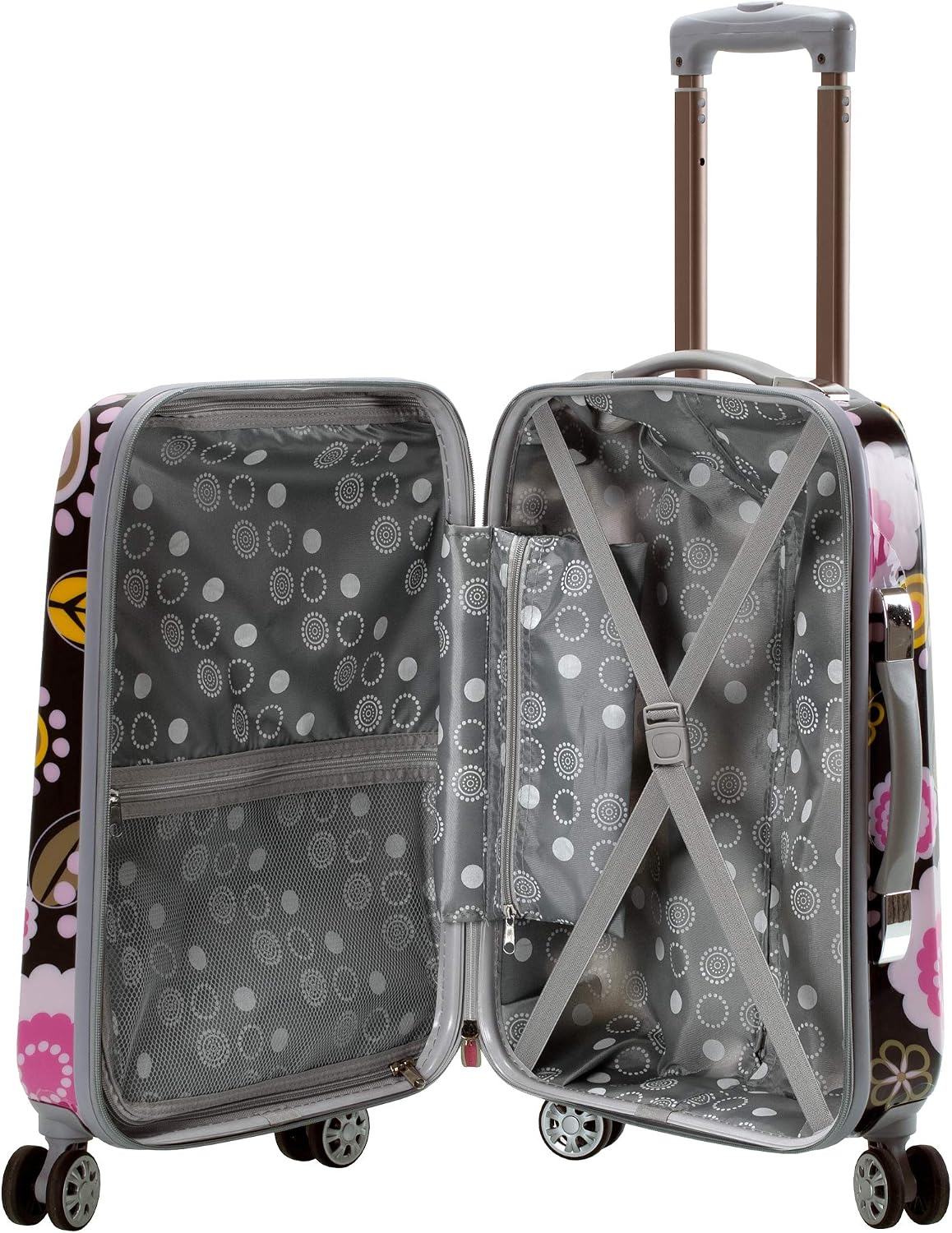 Rockland Vision Hardside 3 Piece Spinner Wheel Luggage Set, (20"/24"/28"), Love