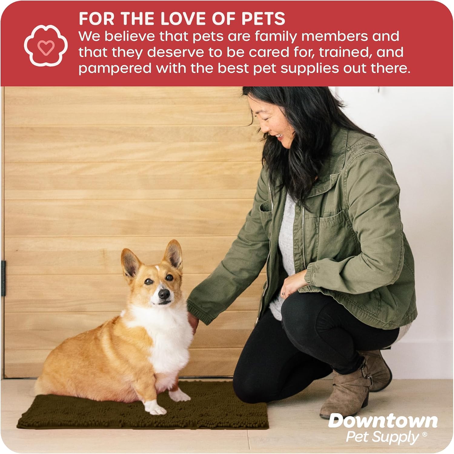 Dog Mud Mat, 31" x 20" Sage – Thick Microfiber Entry Rug for Snow, Mud & Salt – Absorbent, Quick-Dry, Washer-Safe & Non-Slip, Medium