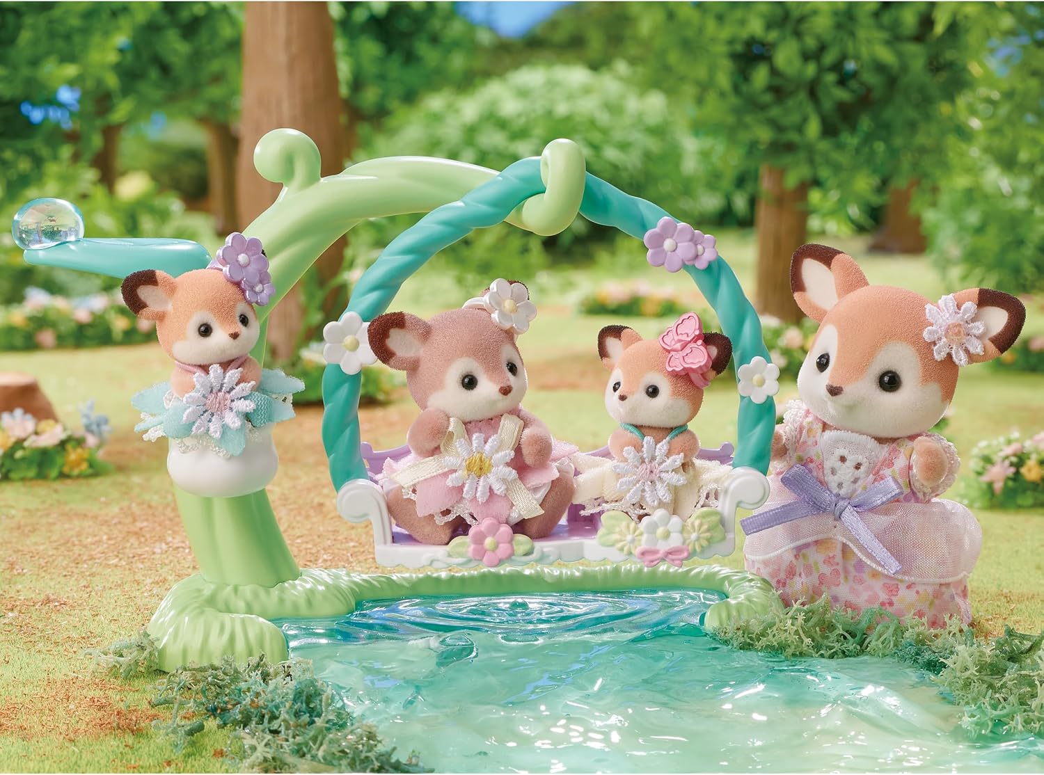 Sylvanian Families 5801 Bebè deer flower swing
