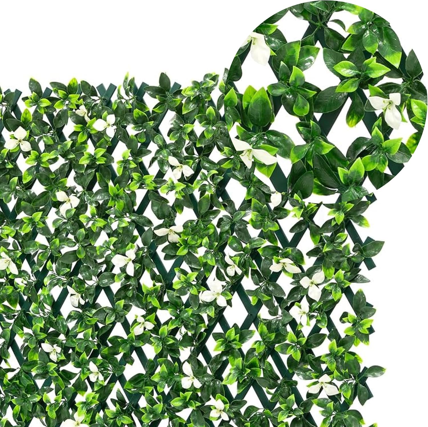 NatraHedge 20''X50'' Artificial Privacy Grass Wall Decor, Laurel Leaf