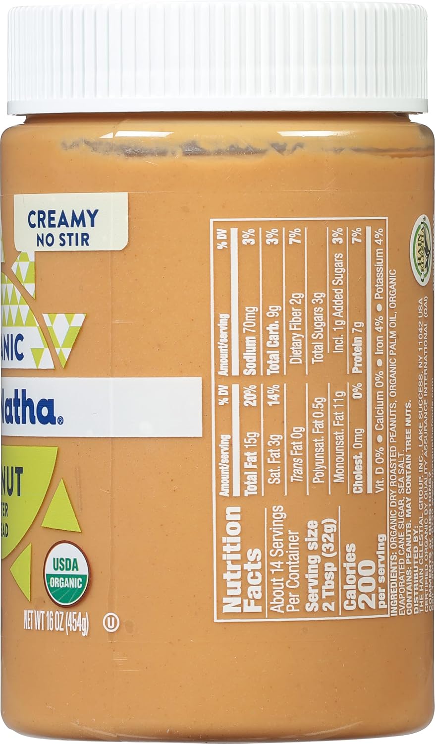 MaraNatha Organic Creamy Peanut Butter Spread, No Stir, 16 Ounce Jar