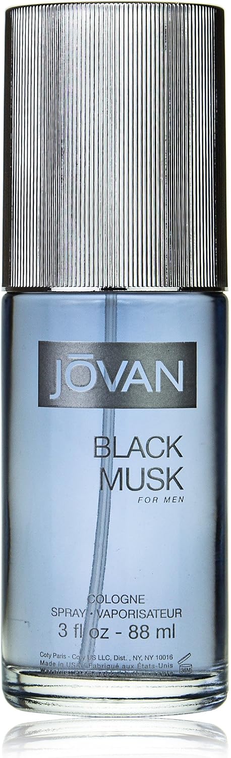 Jovan Black Musk Eau De Cologne Spray for Men, Multicolor, 3 Fl Oz