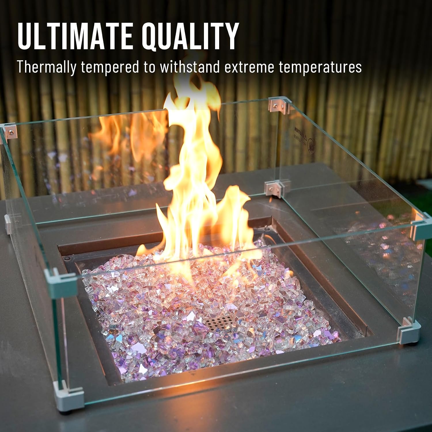 Skyflame Aqua Blue Fire Pit Glass for Propane Gas Fireplace, 10LB