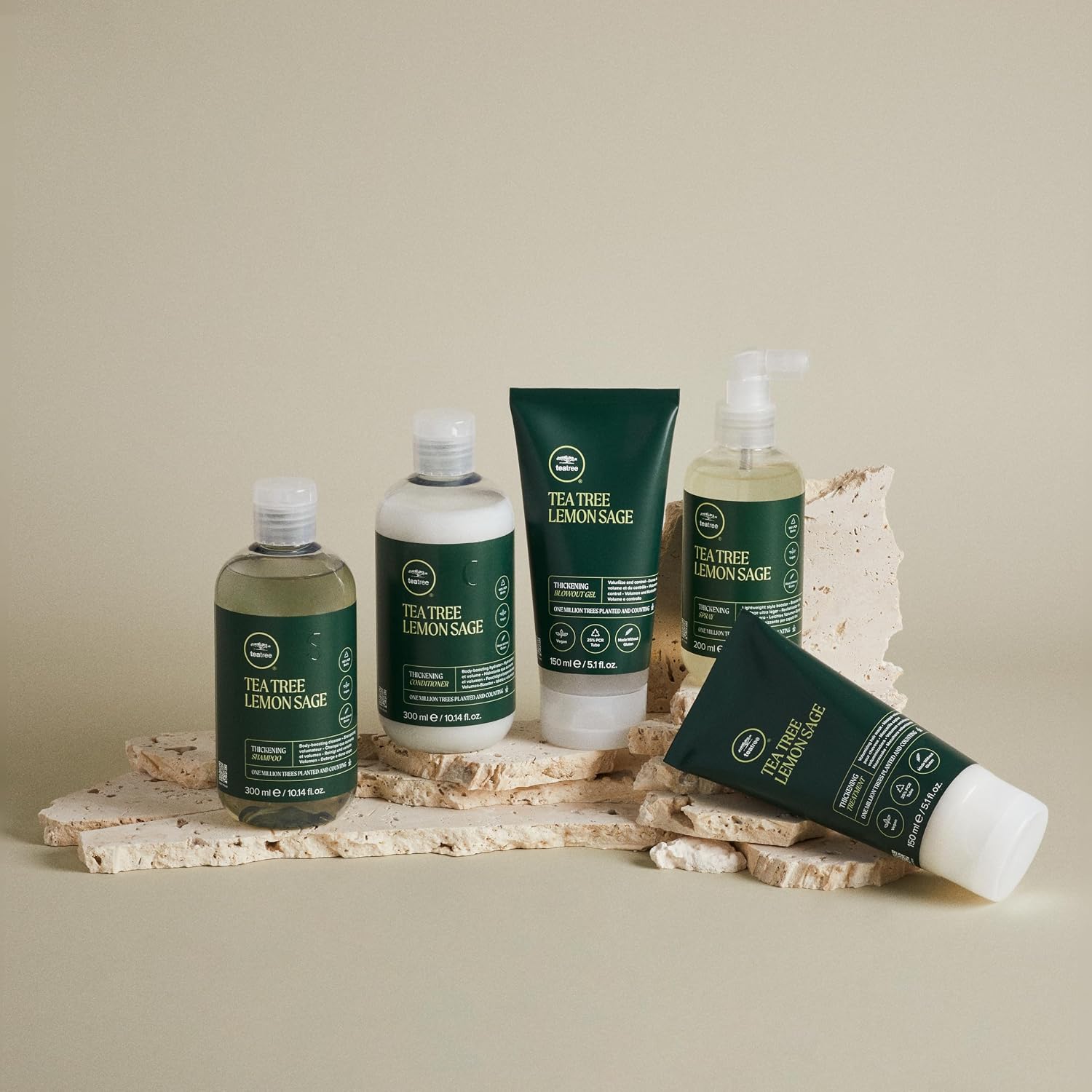 Tea Tree Lemon Sage Thickening Spray, Builds Body + Boosts Volume, For Fine Hair