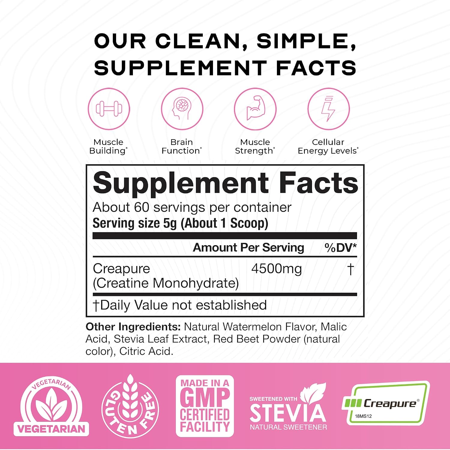 Muscle Feast Creapure Creatine Monohydrate Powder, Unflavored (300g) | Vegan, Non-GMO, Keto Friendly Mass Gainer, Muscle Recovery Supplement & Trusted Creatine for Muscle Growth, Creatine Powder