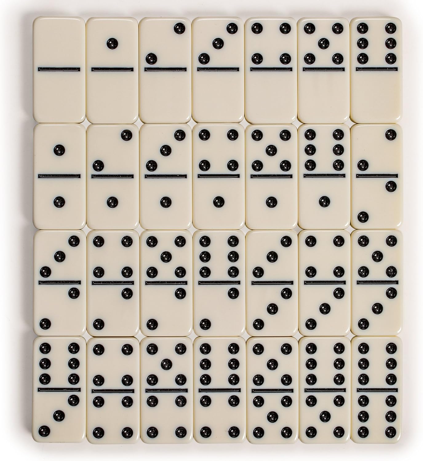 Yellow Mountain Imports 28 Tiles Double 6 Dominoes (Pips/Dots) Game Set - Jumbo Tournament Size Dominos with Dark Oak Wood Case