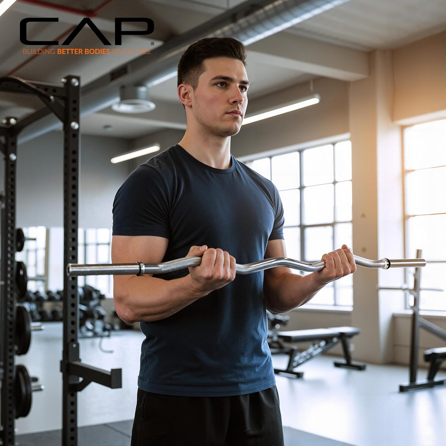 Cap Barbell 47-Inch Standard Solid E-Z Curl Bar