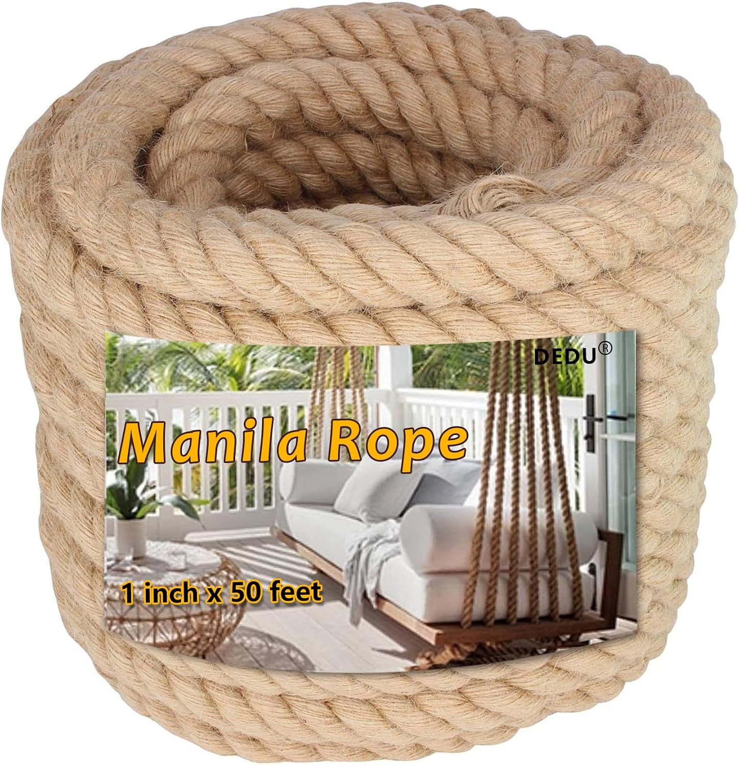 1" X 100' Treated Manila Rope Boat Docks Tree Farm Dock Deck