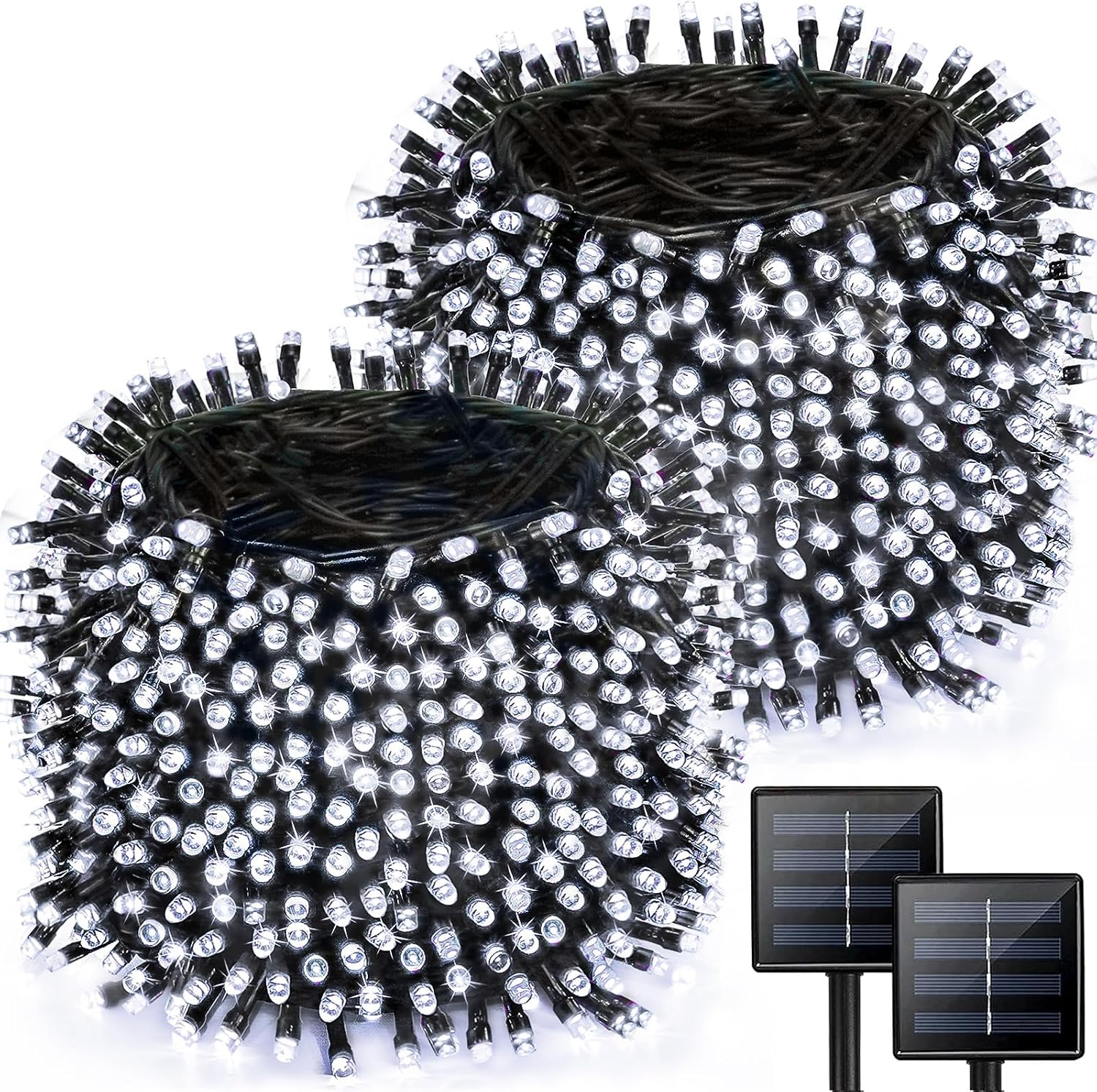 Solar String Lights Outdoor 2 Pack 170FT 480 LED Christmas Light Warm White