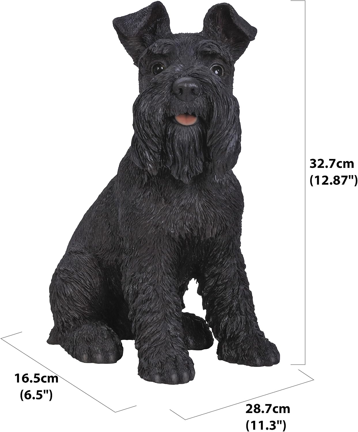Hi-Line Gift Ltd 87983S-BK Black Schnauzer Garden Statue