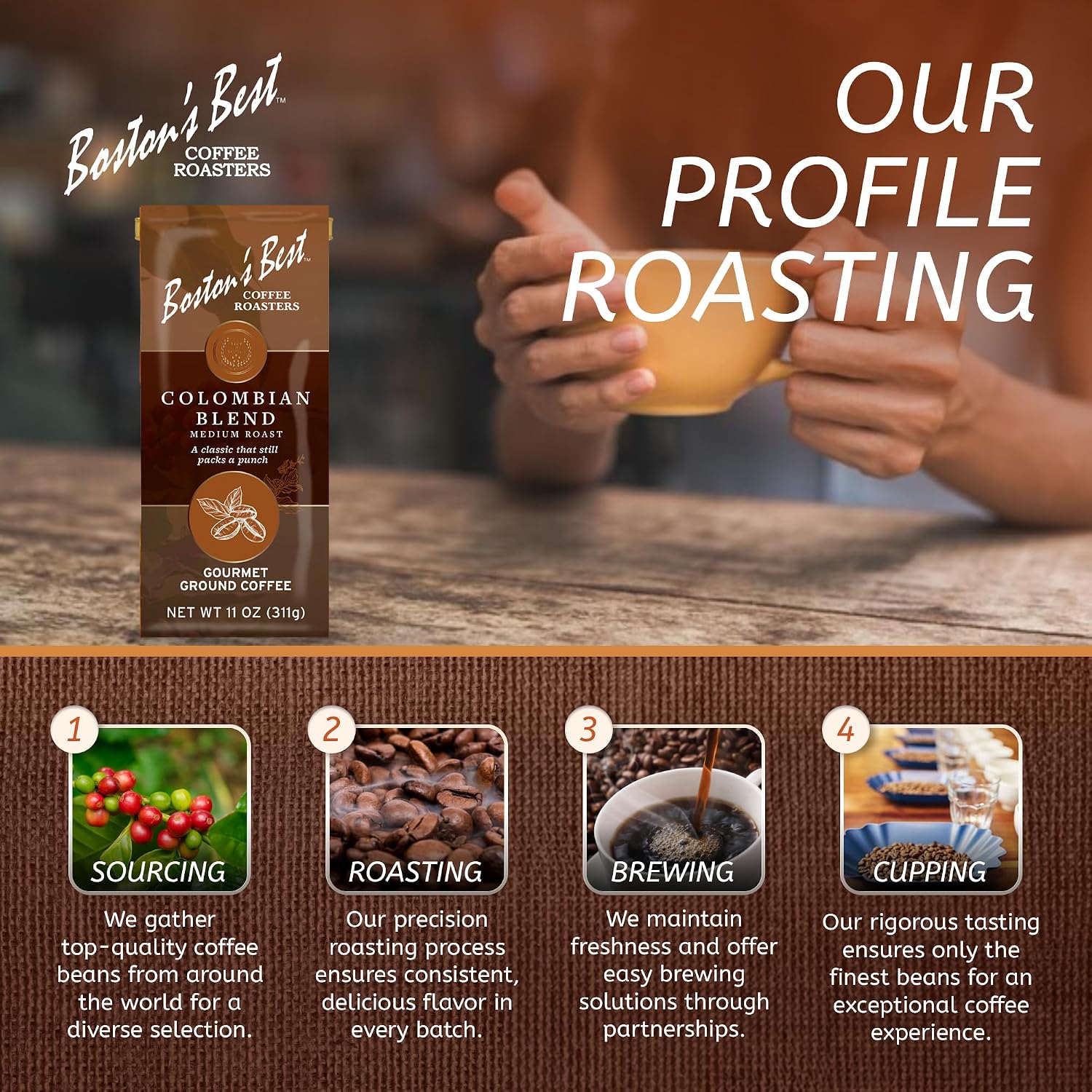 Boston’s Best Coffee - Fall-Inspired Pumpkin Spice Medium Roast Gourmet Delicious Flavored Coffee, Premium Ground - 11 oz. / 311 g Bag