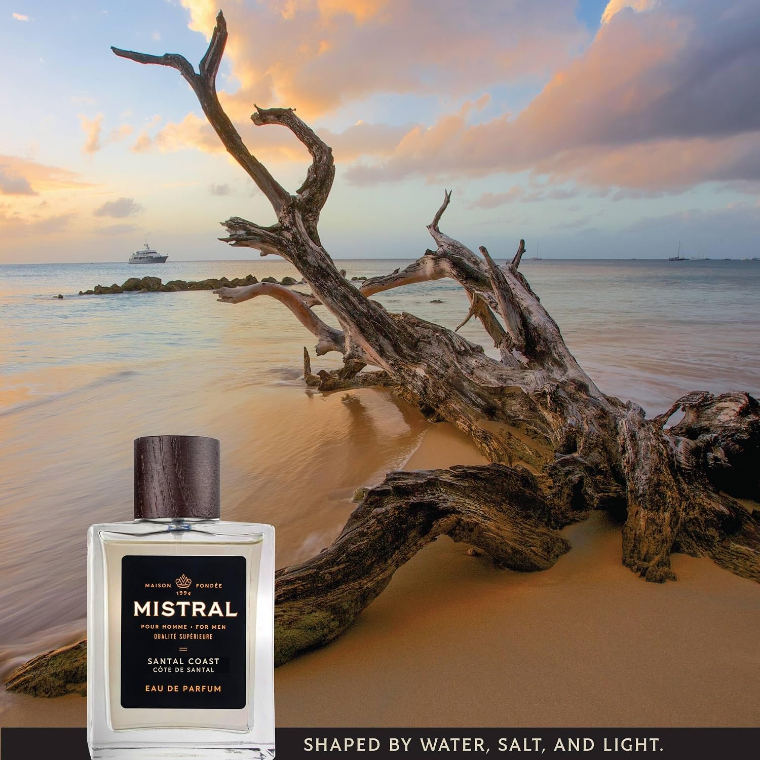 Mistral Bourbon Vanilla Eau de Parfum for Men, Men's Cologne, 3.4 Oz | Warm & Sweet Masculine Scent with Vanilla, Patchouli & Sandalwood, Cruelty-Free, Long-Lasting Perfume, Made in France