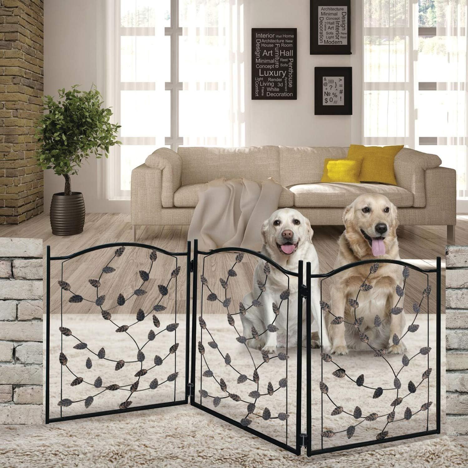 Etna Products TT Leaf Design Metal Pet Gate