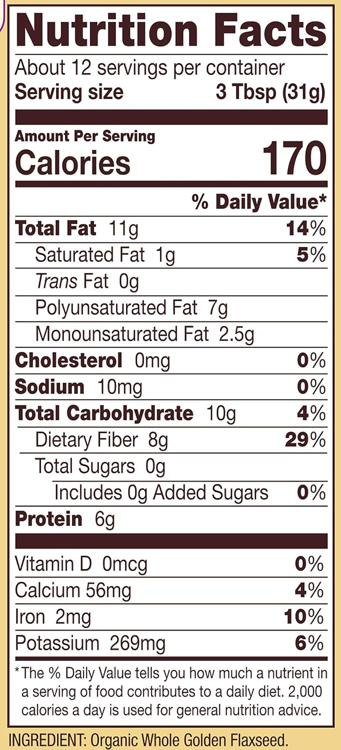 Bob's Red Mill Organic Raw Whole Golden Flaxseeds, 25 Pound
