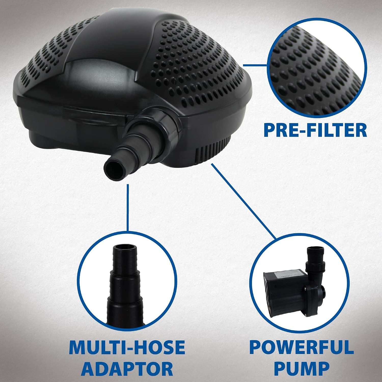 The Pond Guy SolidFlo G2 Submersible Pump for Small Ponds, 600 GPH | Ideal for water gardens and waterfalls with quiet, durable, efficient flow and easy DIY setup