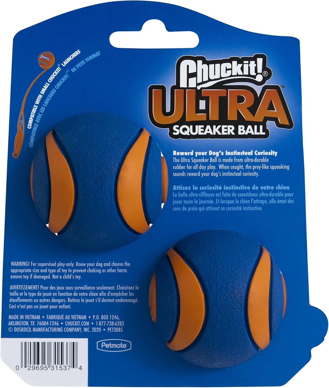 Chuckit! Ultra Ball Dog Toy, Balls for Dogs to Fetch, Durable Rubber, Small 2-inch, Pack of 2