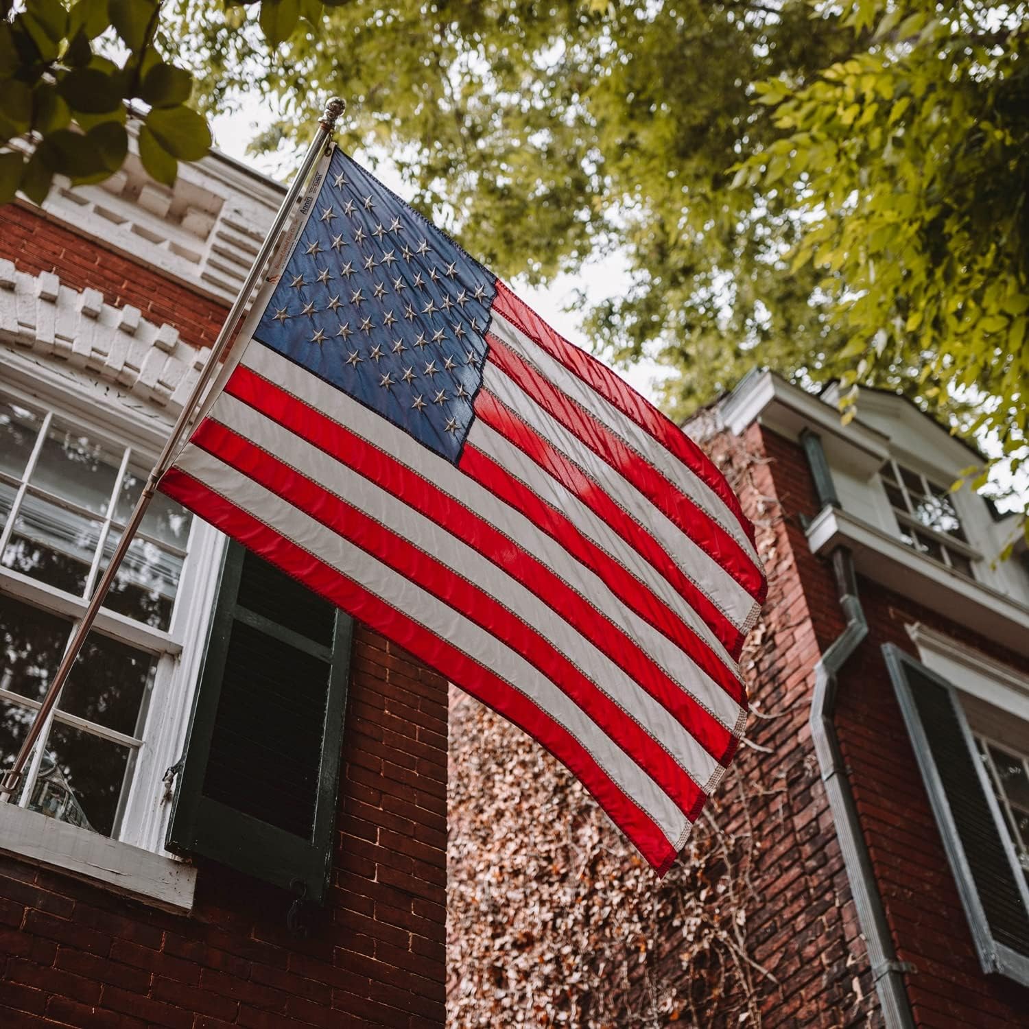 Grace Alley American Flag: 5x8 FT US Flag - 100% Made In USA - Embroidered Stars and Sewn Stripes and Brass Grommets