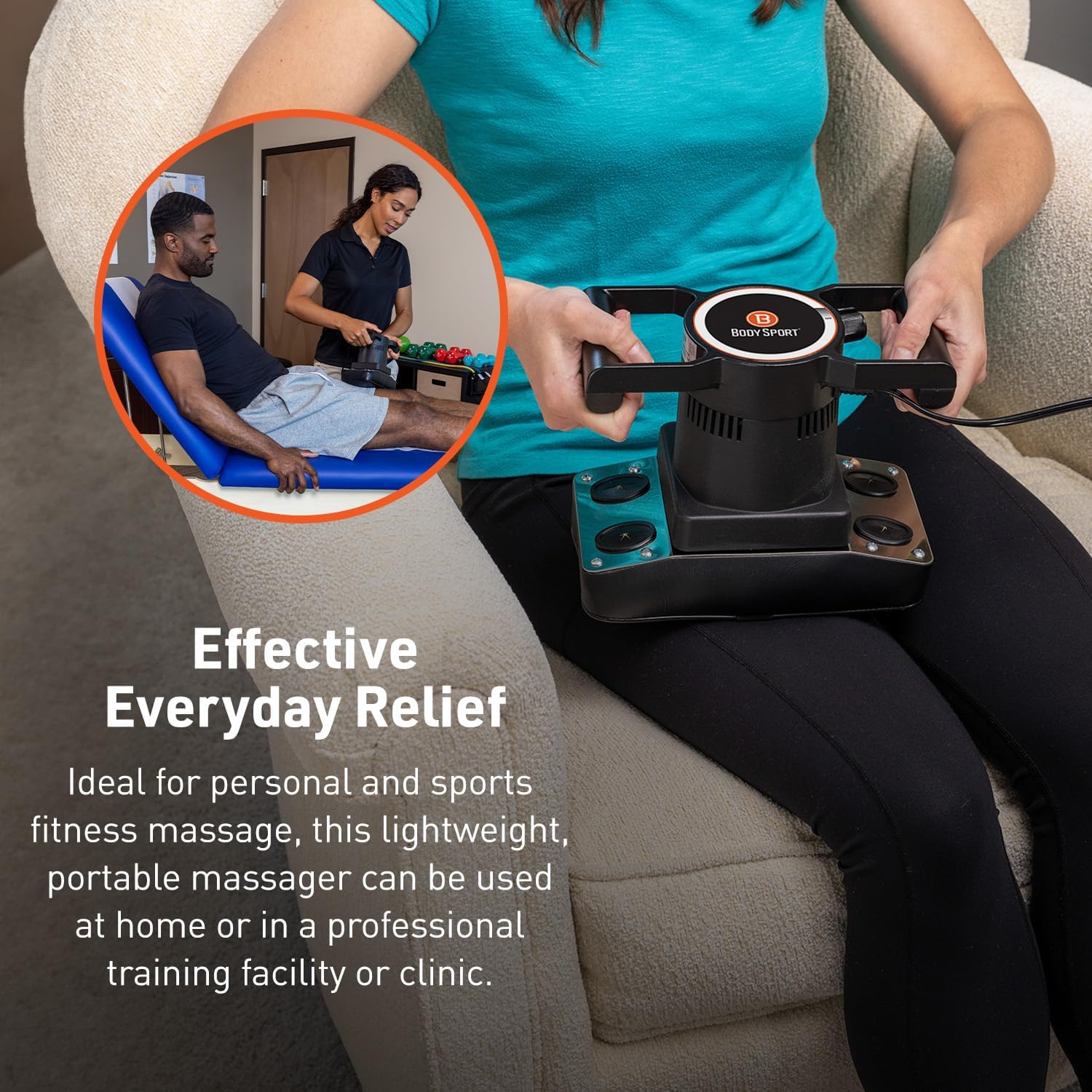 Body Sport Therapeutic Dual Speed Professional Vibrating Massager for Pain & Aching Muscle Relief – High-Powered, Effective, Chiropractic Myofascial Release Tool & Trigger Point Therapy