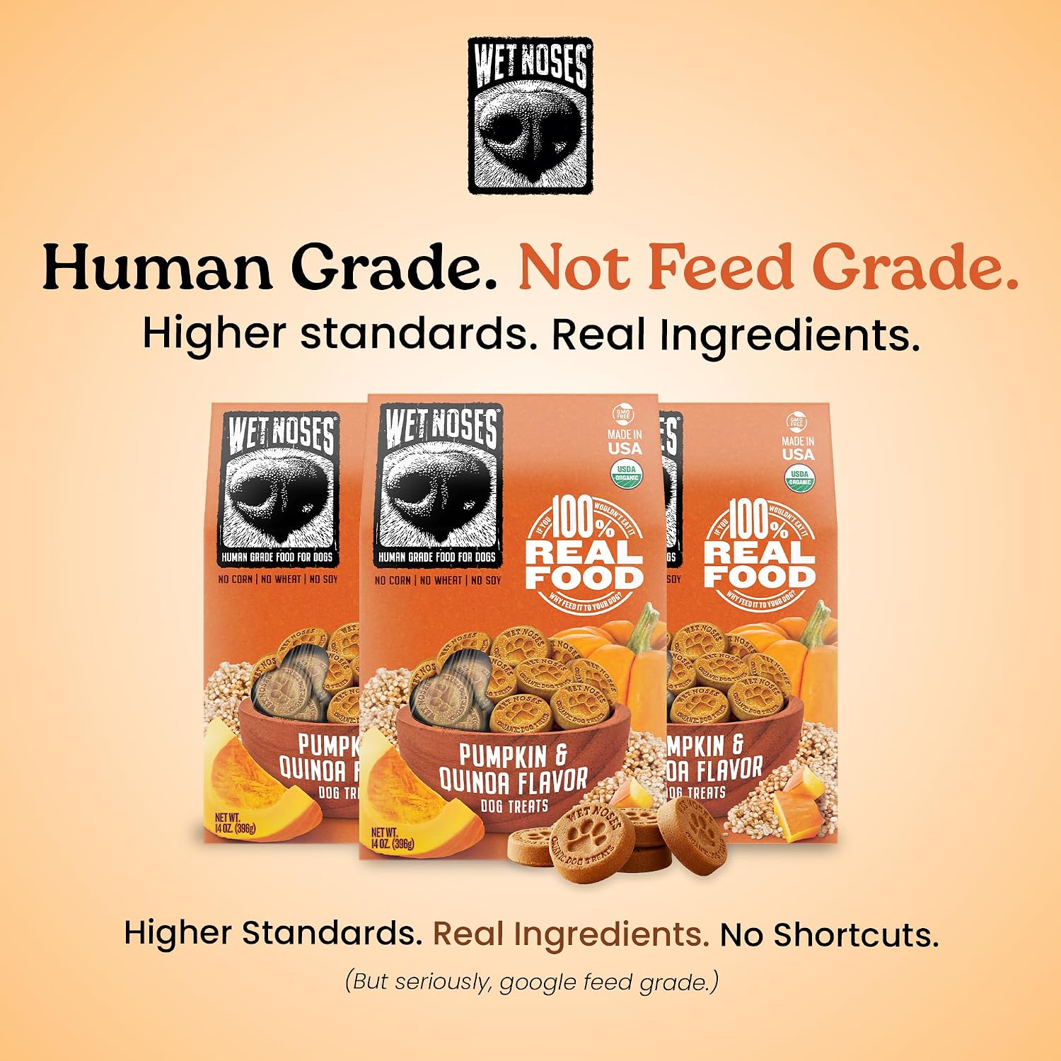 Wet Noses Organic Crunchy Dog Treats – All-Natural, Human-Grade, Non-GMO, Healthy Training & Delicious Snacks for Dogs