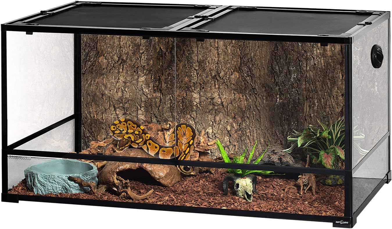 REPTI ZOO 85 Gallon Large Reptile Tank, Wide & Tall Tempered Glass Large Reptile Terrarium 47.2" x 17.7"x 23.6" for Tortoise Snake