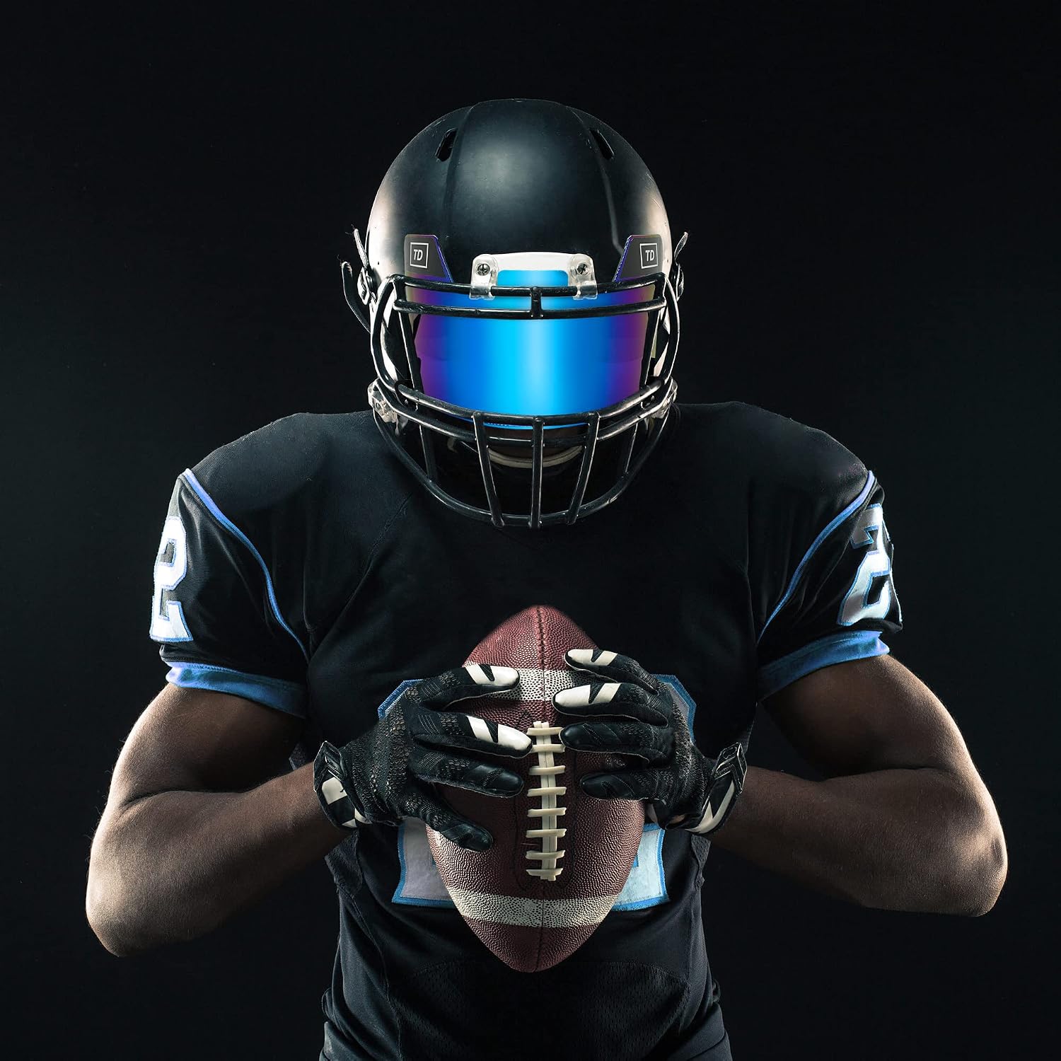 TD Sports Football Visor | Fits Kids, Youth, and Adult Helmets | Eye Protection for Helmet and Facemask