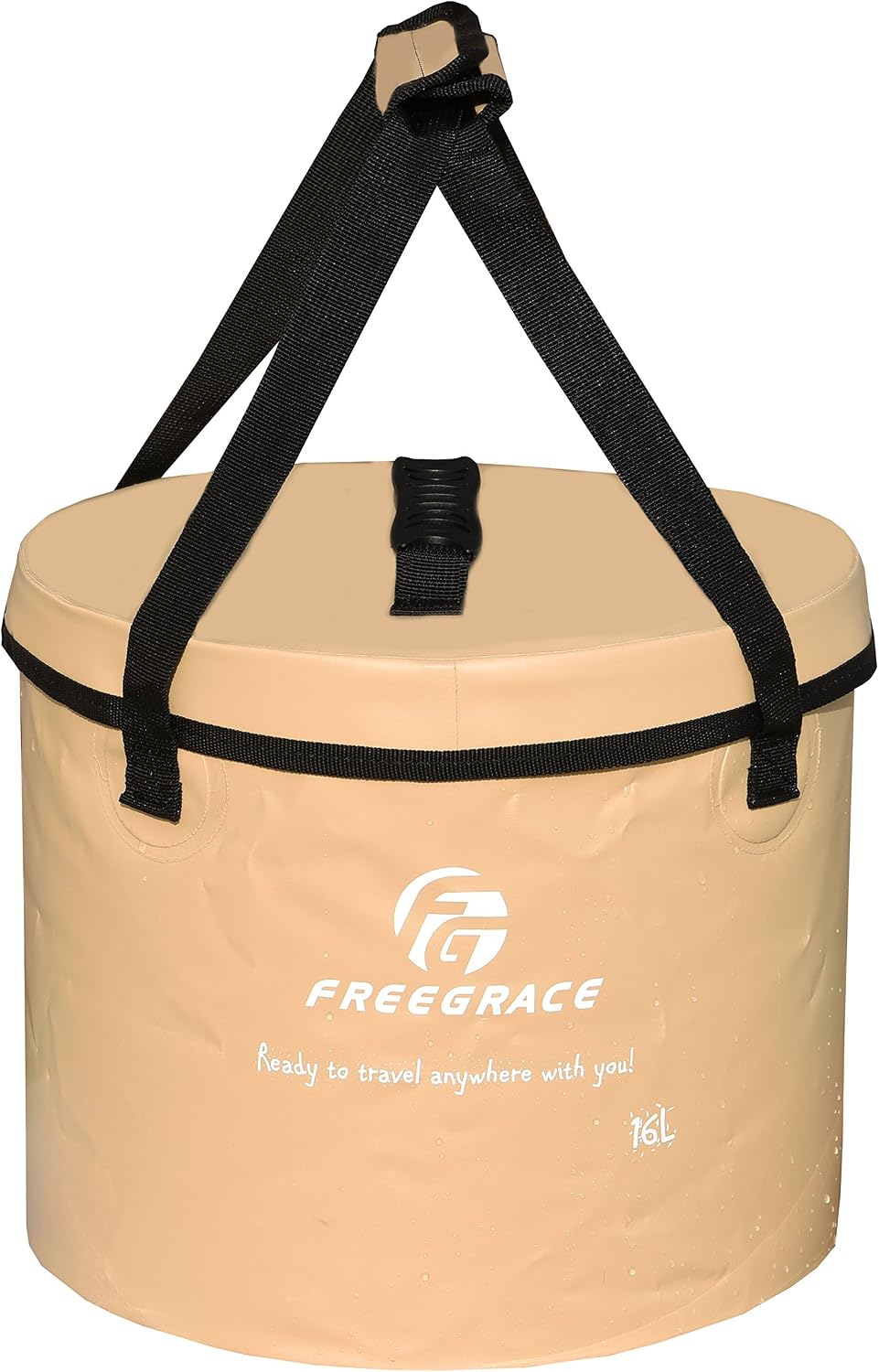 Freegrace Collapsible Bucket with Mesh Tool Pocket - 10L, 16L & 23L Portable Folding Water Container - Heavy Duty 500D Tarpaulin, BPA-Free Wash Basin for Camping, Fishing, RV, and Car Washing