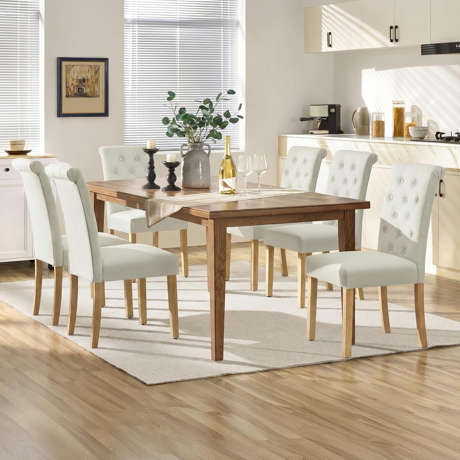Yaheetech Dining Chairs Set of 2 Modern Upholstered Parson Chairs Dark Gray