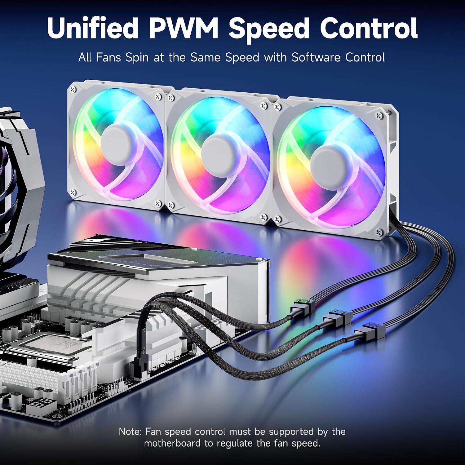 Cable Matters 2-Pack 3 Way 4-Pin PWM Fan Splitter Cable, 12 inches / 30 cm