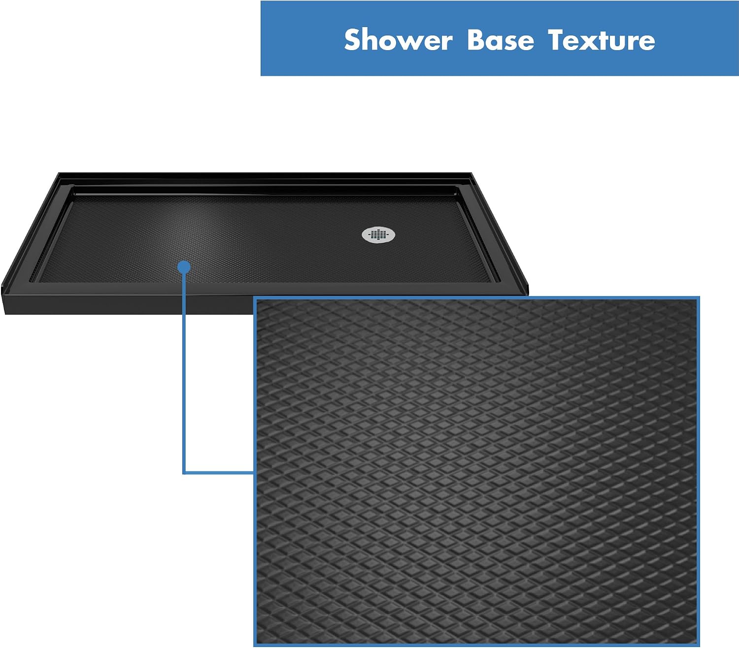 DreamLine SlimLine 36 in. D x 60 in. W x 2 3/4 in. H Right Drain Single Threshold Shower Base in White, DLT-1136602