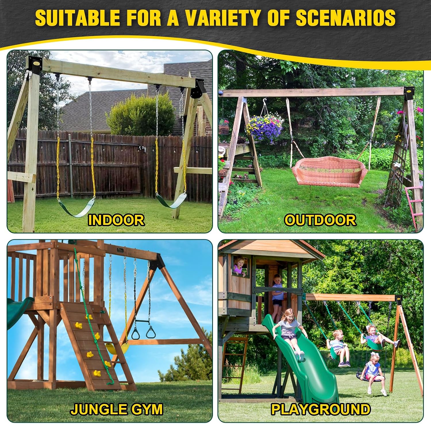 BETOOLL Swing Set Bracket with All Mounting Hardware Middle Bracket