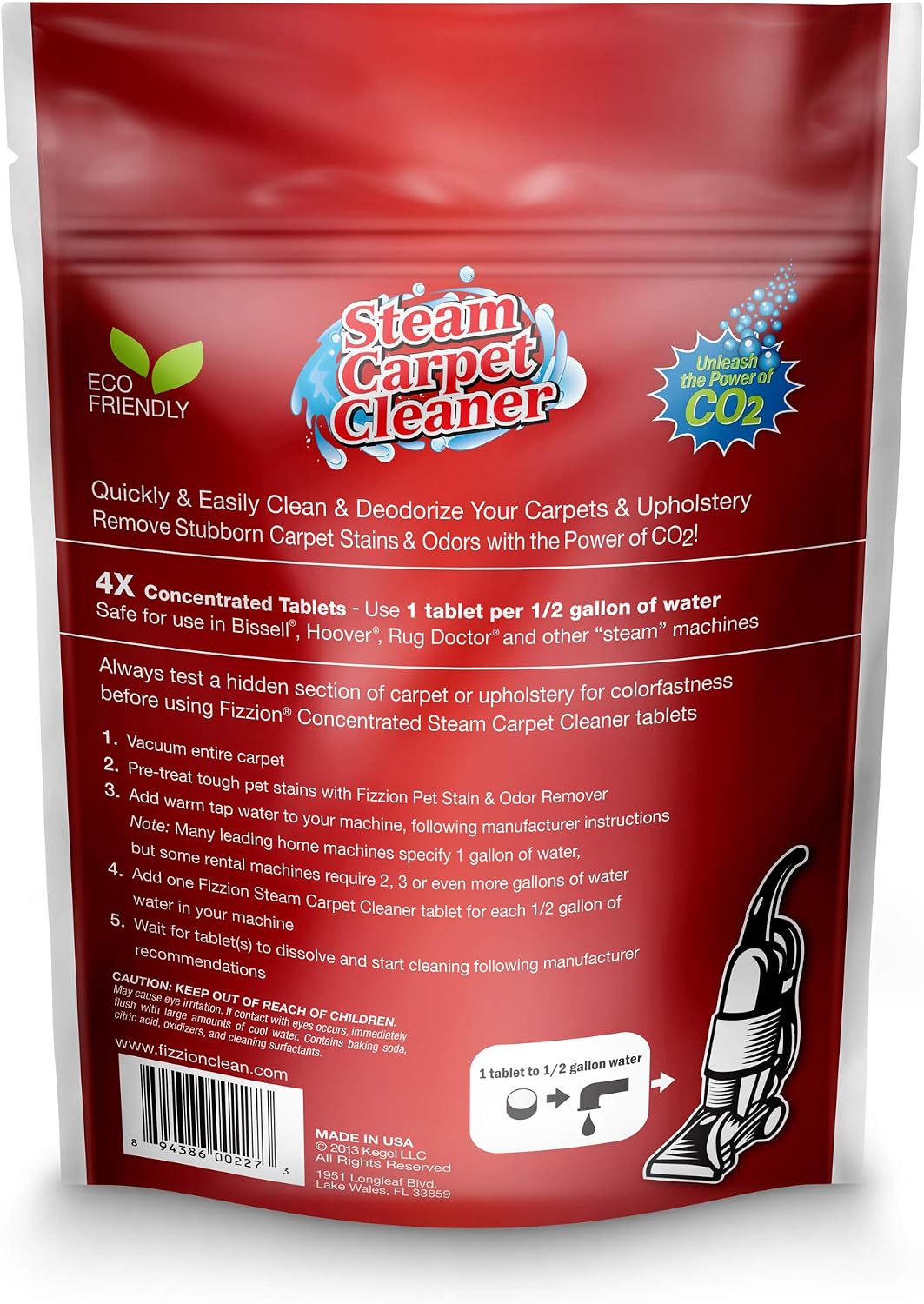 Fizzion Clean Stain Remover Steam Carpet Cleaner Tablets (20 Count)
