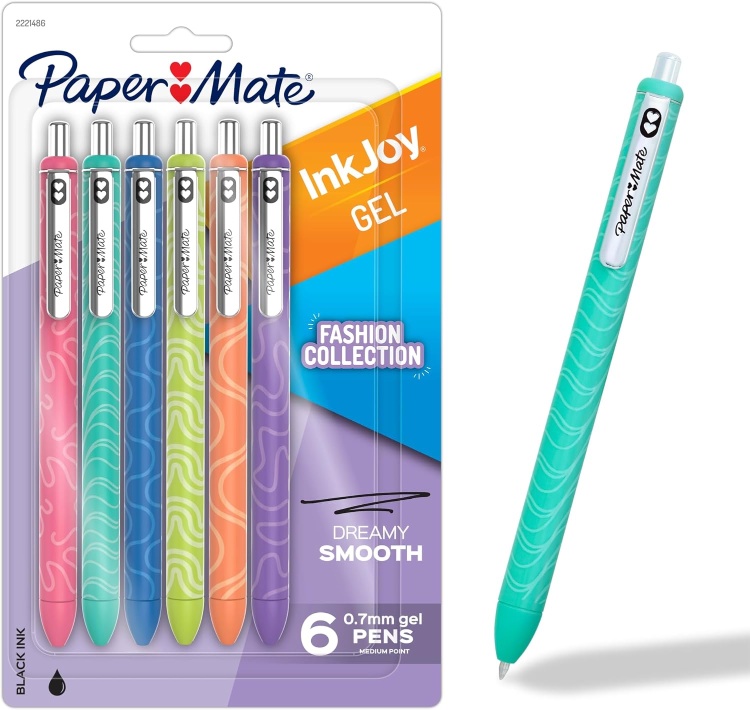 Paper Mate InkJoy Gel Pens, Black, Medium Point (0.7mm), Comfort Grip, 10 Count - Fast Drying Ink, Smooth Writing, Office Supplies