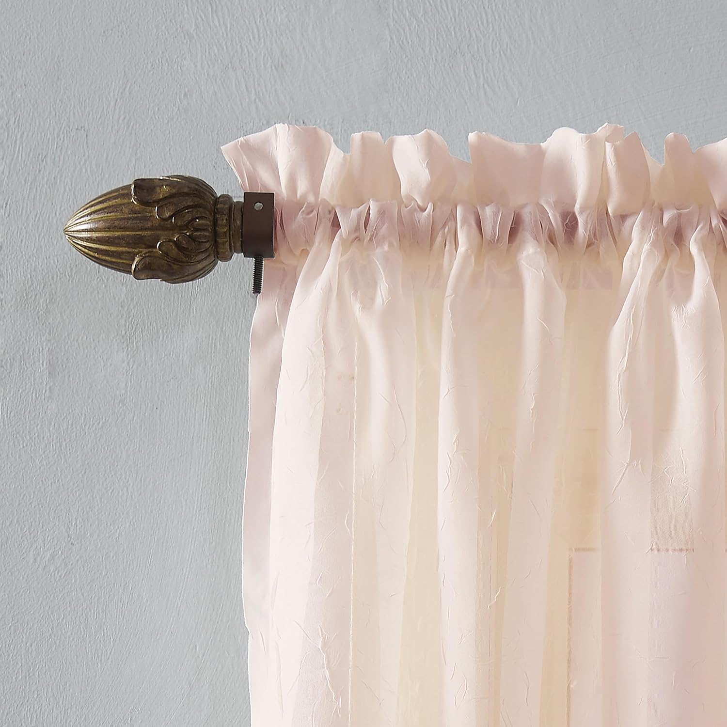 No. 918 Erica Crushed Sheer Voile Rod Pocket Curtain Panel, 51" x 108", Eggshell Off-White