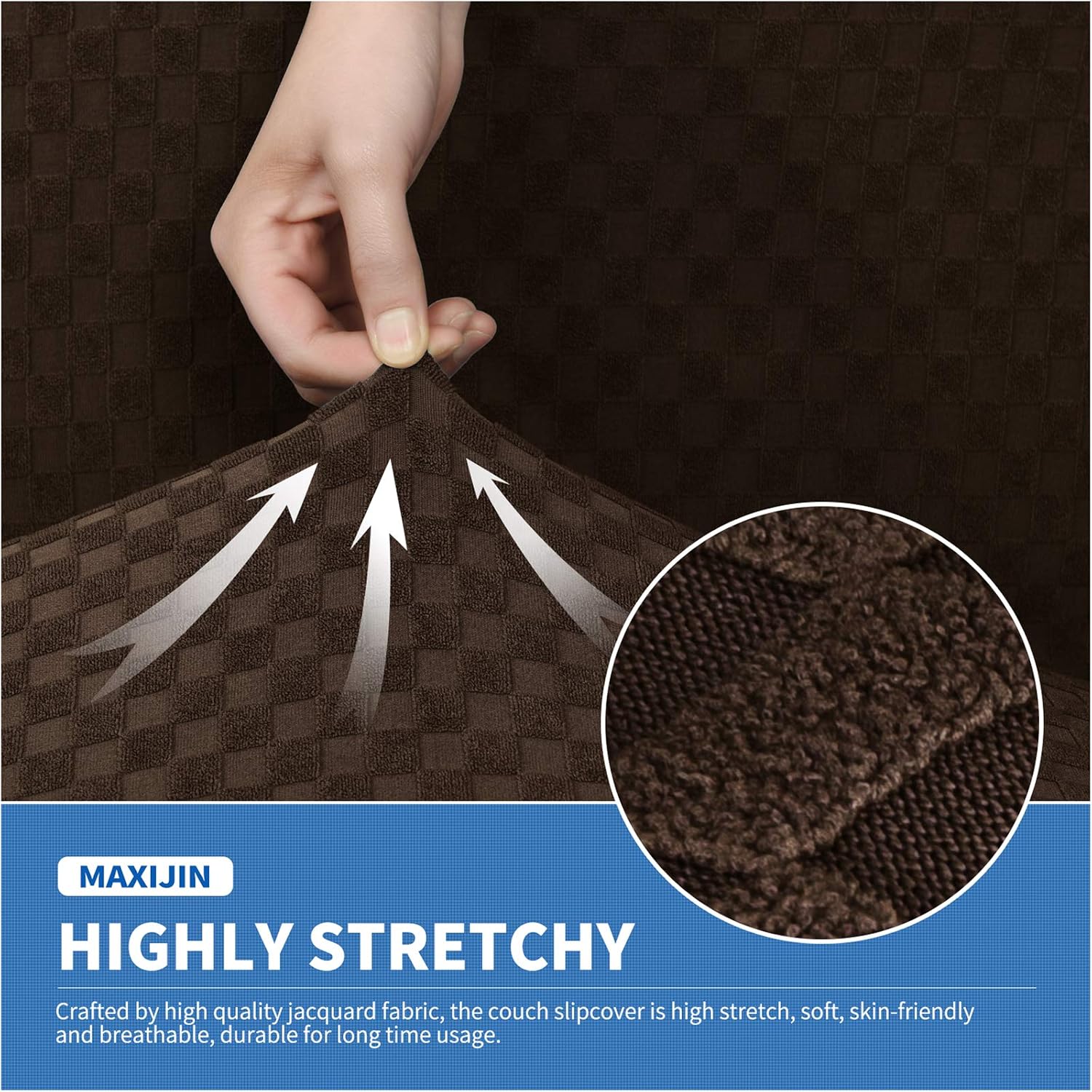 MAXIJIN Latest Recliner Slipcovers for Living Room 4 Pieces Stretch Jacquard Recliner Chair Cover Soft Fitted Recliner Protector with Elastic Bottom
