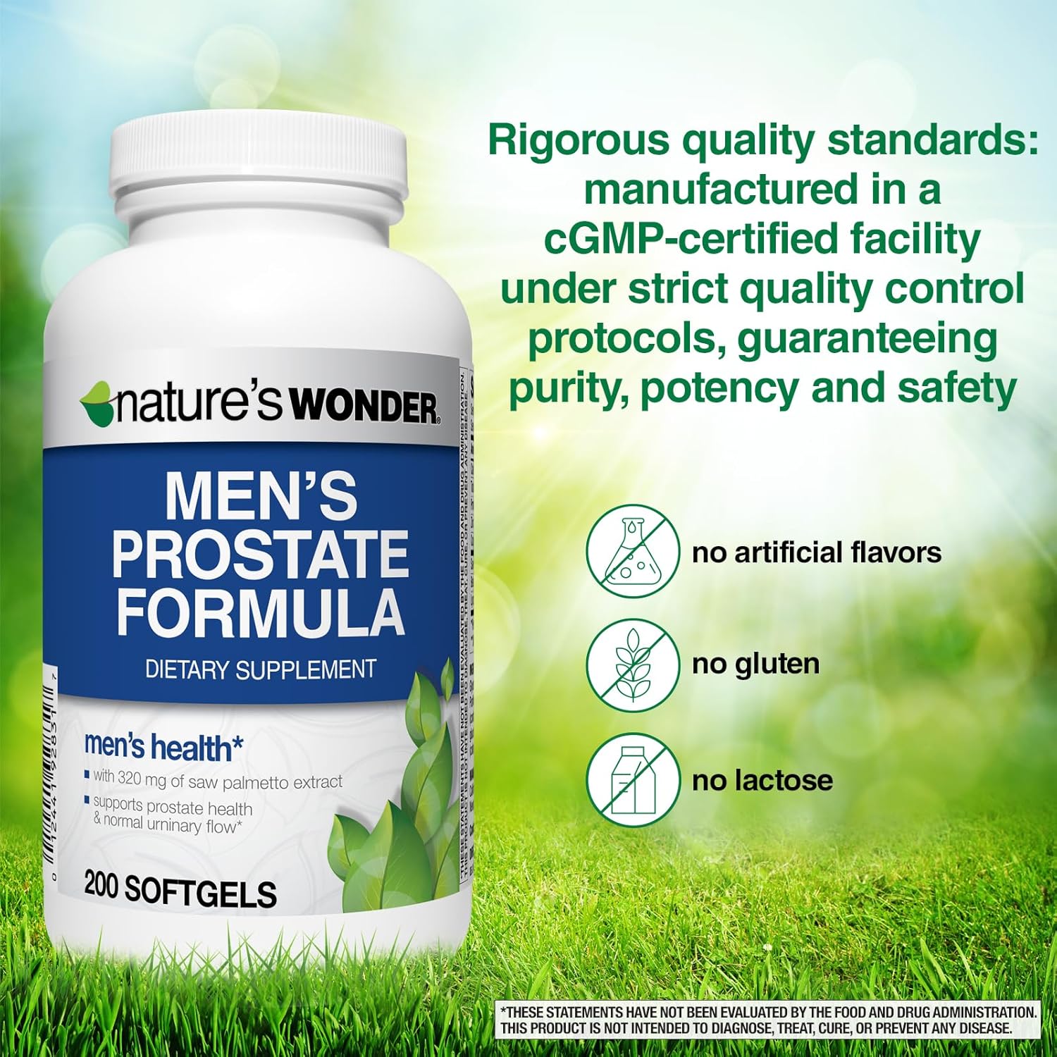 Nature's Wonder Men's Prostate Formula with Saw Palmetto, 200 Softgels | With Beta-Sitosterol, Lycopene & Zinc