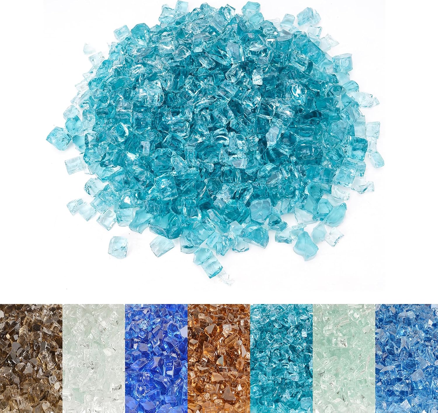 Skyflame 1/4" Pacific Blue Regular Fire Glass for Fire Pit Fireplace