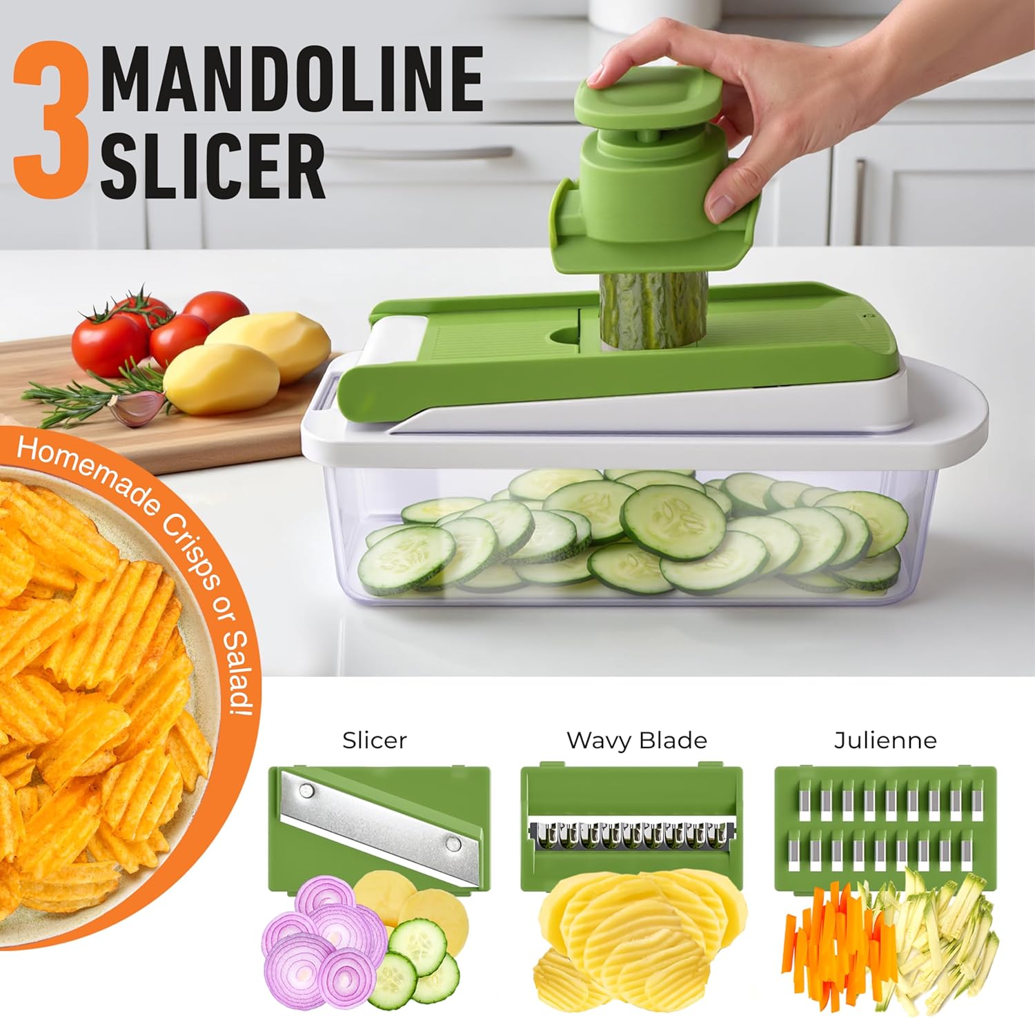 Mueller The Real Original Pro Vegetable Chopper & Mandoline Slicer, 10-in-1