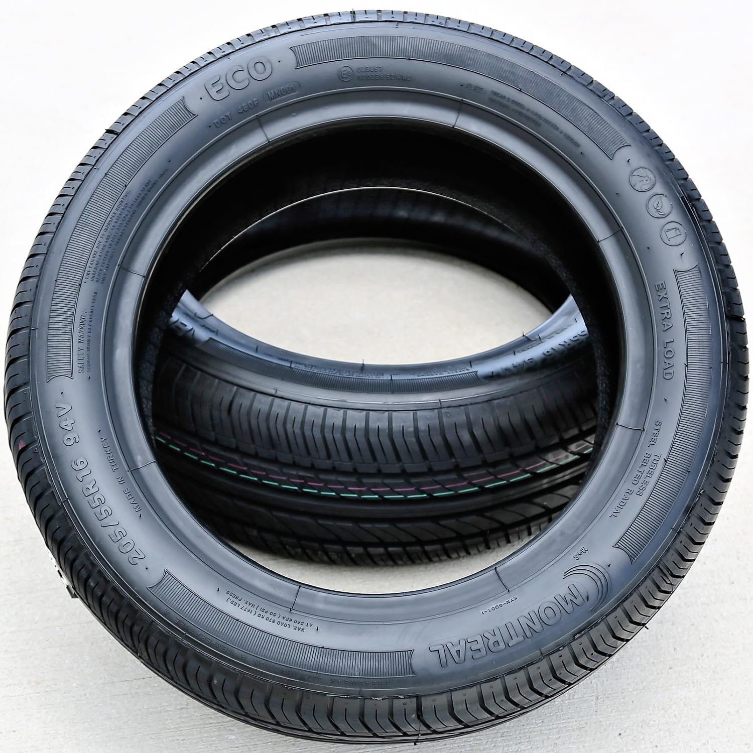 Montreal Eco All-Season Touring Radial Tire-205/55R16 205/55/16 205/55-16 94V Load Range XL 4-Ply BSW Black Side Wall