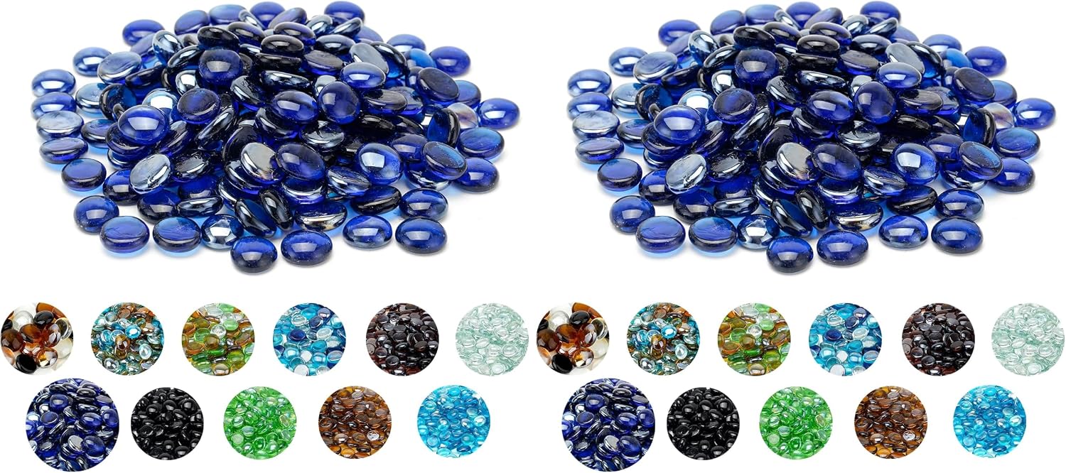 Skyflame 10-Pound Fire Glass Beads for Fire Pit Fireplace, Onyx Black